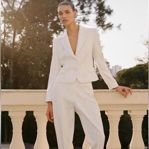 ZARA TAILORED SATIN BLAZER SATIN EFFECT HIGH WAIST PANTS SET SMALL